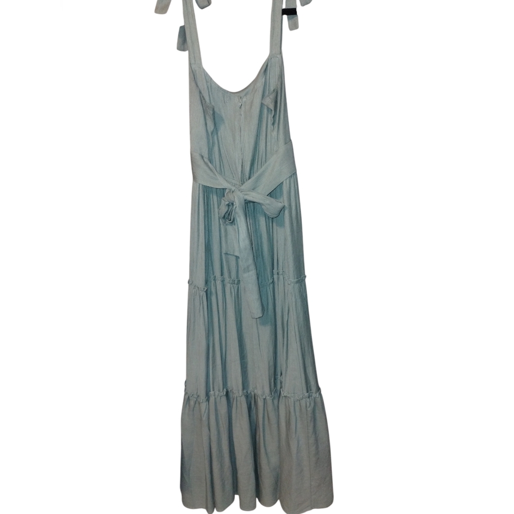 Trixxi-Sage Green Ruffle Tiered Dress, Size M - Picture 4 of 5